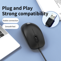 Mouse USB Berkabel R8 Grosir Tombol Senyap Desain Nyaman Ukuran Penuh untuk Pekerjaan Kantor