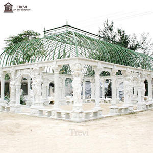 अनुकूलित आकार का मनकोर आउटडोर विशाल मंडप पत्थर लोहे की छत के साथ संगमरमर - Product Image 2