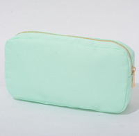 Petite trousse de toilette à fermeture éclair tendance pour femmes, imperméable, en tissu ripstop, pochette de maquillage de voyage, organiseur, mini rangement portable