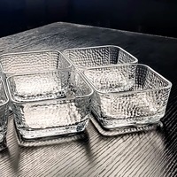 Creatief Transparant Glazen Vierkant Met Afdekglazen Kom Individuele Voortreffelijke Dessertfruitschaal Dip Snackschotel