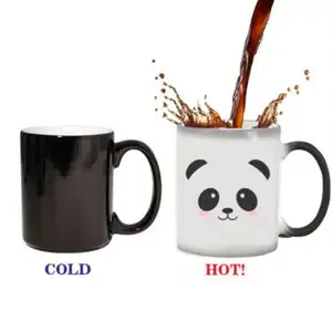 Taza mágica de inducción térmica que cambia de Color, taza de café con personalidad, taza de agua de cerámica