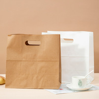 Sac en papier kraft découpé sur mesure avec logo personnalisé, écologique, 120 g/m², robuste, fond carré, pour pizza/sushi à emporter, pour boulangerie et commerce de détail