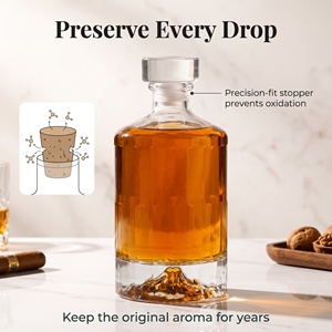 Bouteille à liqueur en verre transparent à fond épais de qualité supérieure, 100 ml, 250 ml, 500 ml, bouteilles rondes pour spiritueux, pour l'artisanat et l'emballage - Product Image 2