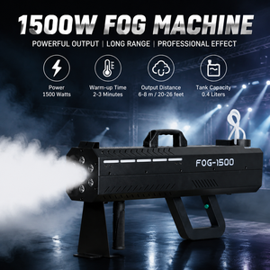 Pistola de Humo LED MOKE de 1500W, Máquina de Niebla RGB sin CO2, Control Manual, 6-8m, <span class=keywords><strong>para</strong></span> Escenarios, DJ, Discotecas, Fiestas, Bodas, Clubes y Eventos - Product Image 2