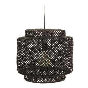 LUSTRE LUBY EN BAMBOU/FER NOIR D 40CM - E27 40W - Product Image 1