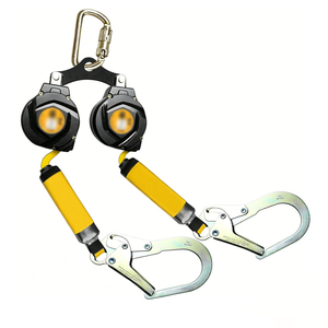 Línea de Vida Autorretráctil, Dispositivo Anticaídas de 150 kg con Doble Arnés, Arnés de Seguridad con Cuerda Retráctil para Construcción - Product Image 1