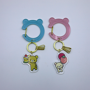 Factory Wholesale Cartoon <b>Anime</b> Characters Cute Beer Plastic Carabiners Multi-functional <b>Keychain</b> Acrylic Charms Carabiner Clip - Product Image 1