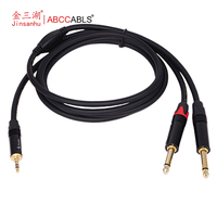 Câble audio Y Splitter 3,5 mm TRS mâle vers double 6,35 mm TS mâle pour mixeur, amplificateur, haut-parleur ABCCABLS