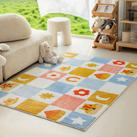 Tapis rectangulaire pour chambre d'enfant, motif dessin animé abstrait mignon, tapis de chevet épais, fabriqué à la machine, écologique, pour la prière