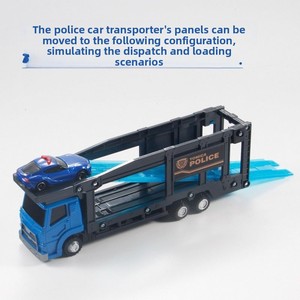 <span class=keywords><strong>TOMY</strong></span> Ensemble de 2 véhicules de police en alliage moulé sous pression à l'échelle 1/5 (camion de remorquage et camion de transport) pour garçons - Modèles de véhicules jouets - Product Image 4