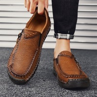 Nouvelles chaussures mocassins pour hommes printemps/automne, grande taille, décontractées, à enfiler, en microfibre respirante, semelle en caoutchouc résistante à l'usure