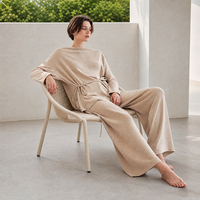 Ensemble de détente en cachemire doux et lyocell pour femme, haut oversize et pantalon large, tenue décontractée SOFT17