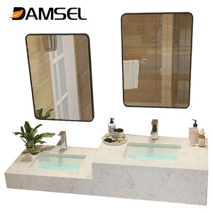 Customized Dự Án Fossil Marble Double Sink Phòng Tắm Vanities Để Sử Dụng Công Cộng - Product Image 2