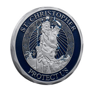Pièce commémorative en métal Saint <span class=keywords><strong>Christophe</strong></span>, porte-bonheur de voyage, souvenir porte-bonheur, bénédiction portable - Product Image 5