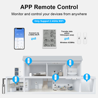 Thermomètre et hygromètre WiFi intelligent ABS, portée de détection 50-100m, capteur sans fil, moniteur de température et d'humidité intérieur/extérieur pour la maison