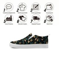 Mocassins en toile à imprimé floral personnalisé OEM/ODM, baskets à enfiler avec semelle intermédiaire en EVA, bout rond et confortables pour hommes et femmes FN071-25009144-6