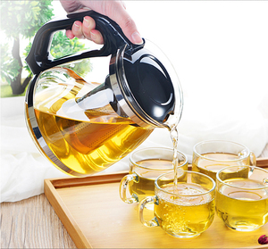 Produttore al dettaglio 1500ML vetro trasparente <span class=keywords><strong>teiera</strong></span> calda tazza infusore e versare senza piombo per elettrodomestici caffè e Set da tè - Product Image 5