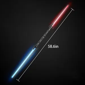 2-in-1 einziehbares Lichtsabel mit Ton Led-Laser-Schwert bunt blinkend leuchtend Spielzeug Schwerter Lichtsabel für Kinder