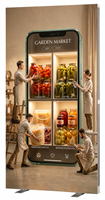 Boîte à lumière LED en tissu SEG rectangulaire pliable JY-Z80 1050x2000mm, cadre en aluminium autoportant, signalétique marketing pour événements