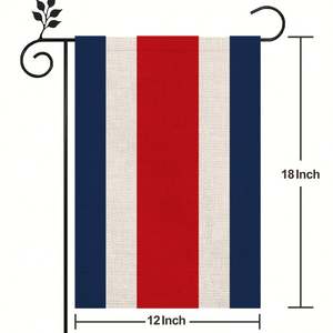 Drapeau du Costa Rica en lin pour extérieur, 12x18 pouces, imprimé par transfert thermique, style suspendu, durable, plusieurs styles disponibles - Product Image 2