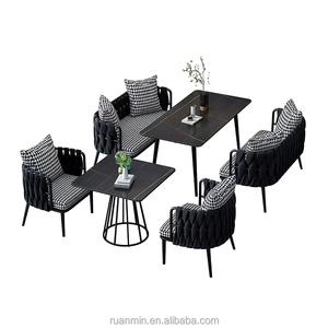 Set di posti a sedere Casual Bubble Cafe da giardino all'aperto per alberghi e caffè per ristoranti e caffè tavolo sedia tessitura - Product Image 4