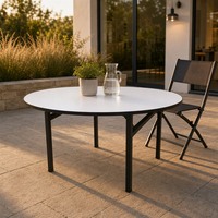 Table à manger ronde modulaire pliable, table sectionnelle, gain de place pour la maison, restaurant, événement, fête en plein air, hôtel