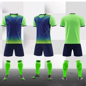 Custom Breathable Soccer Jersey <b>Heat</b>-Transfer Printing Team Training Personalized Logo Name Number Short Sleeve Summer Set - Product Image 4