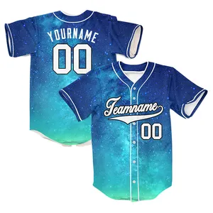 Projete Seu Próprio Softball Desgaste Uniforme De Beisebol Azul Bordado Personalizado Camisas De Beisebol Jovem