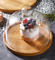 Plateau à Dessert en bois de bambou, 1 pièce, prix d'usine, plateau de présentation sur socle, plaque pour le mariage