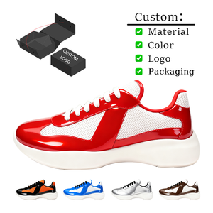 أحذية رياضية فاخرة جديدة للرجال والنساء لعام <span class=keywords><strong>2025</strong></span>، أحذية جري ومشي مصممة حسب الطلب بشعار مخصص، الجزء العلوي من الجلد الأصلي ونعل خارجي من المطاط - Product Image 1