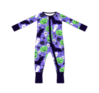Pyjama d'Halloween en bambou pour enfant, combinaison pour bébé avec imprimé écrevisse, doux et respirant
