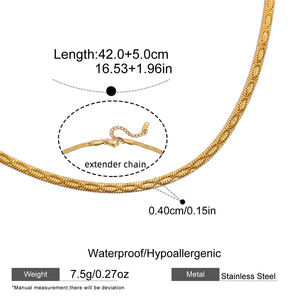 ファッションヒップホップチョーカー ジュエリーチェーンネックレス 14K金メッキ カデナス・クバーナ・デ・オロ フランコ マイアミ ダイヤモンドカット キューバンリンク - Product Image 3