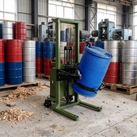 Empileur rotatif semi-électrique haute performance pour fûts, capacité de levage 1500 mm, basculeur de fûts robuste pour atelier