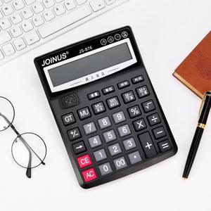 Calculadora Joinus Js876 de 12 Dígitos con Doble Fuente de Alimentación, Reloj Despertador con Alarma de Voz Real, Plástico Negro, Uso General - Product Image 2