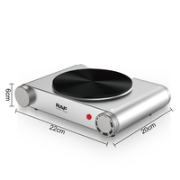 Cuisinière électrique RAF R.8071 1000W, plaque chauffante en fonte, chaleur uniforme, fonctionnement simple, nettoyage facile, appareil de cuisson portable pour la cuisine