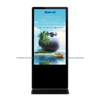 Écran tactile LCD vertical de 43/55/65 pouces, machine publicitaire sur pied, système d'exploitation Android, résolution Full HD, alliage d'aluminium