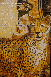 กระเบื้องโมเสคศิลปะลายเสือดาวสีทองแบบสั่งทำพิเศษจาก Centurymosaic สำหรับตกแต่งผนัง - Product Image 2