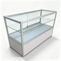 Schwarze Metallrahmen-Glasvitrine Ausstellungsschränke Mit LED-Beleuchtung Schmuck-Ausstellungsvitrine