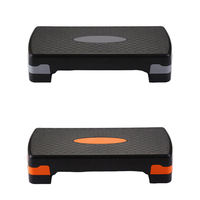 Plataformas de Step para Gimnasio en Casa, Stepper Ajustable de 68CM, Plataforma de Step Aeróbico con Dos Elevadores
