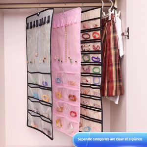 Organizador de Joyas Colgante de Doble Cara con Bolsillos Transparentes, Bolsa de Almacenamiento de Joyas de Gran Capacidad para Collares, Pendientes y Anillos - Product Image 5