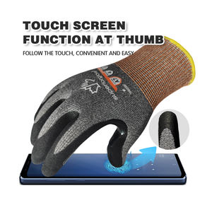 Guantes Anticorte Nivel ANSI A7 TMD F, a Prueba de Cortes para Trabajo, Pantalla Táctil, Recubiertos de Nitrilo Arenoso, Agarre Firme para Manejo de Carga y Reparación de Autos - Product Image 6