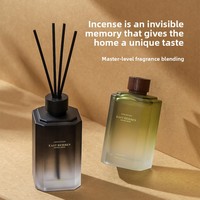 Diffuseur d'huiles essentielles sans flamme classique en verre de haute qualité, bouteille carrée d'aromathérapie de 500 ml, diffuseur à bâtonnets, longue durée, pour usage domestique ZH5003