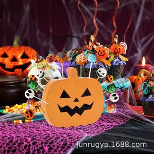 Wooden Lollipop Rack Pumpkin Shape Halloween Candy Holder Standing Display Reusable Party Decoration <b>Cake</b> <b>Decorating</b> <b>Supplies</b> - Product Image 5