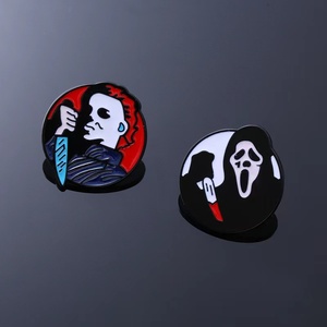 Vente en gros Broche classique pour <span class=keywords><strong>film</strong></span> <span class=keywords><strong>d</strong></span>'<span class=keywords><strong>horreur</strong></span>, télévision, Halloween Broche en métal hurlant Ghostface Killer Alliage Pin Badge - Product Image 5