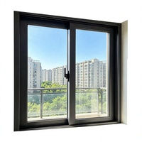 Ventana Corredera de Aluminio Resistente a la Corrosión, Ventana de Vidrio de Gran Vista a Prueba de Viento para Proyectos de Construcción de Edificios