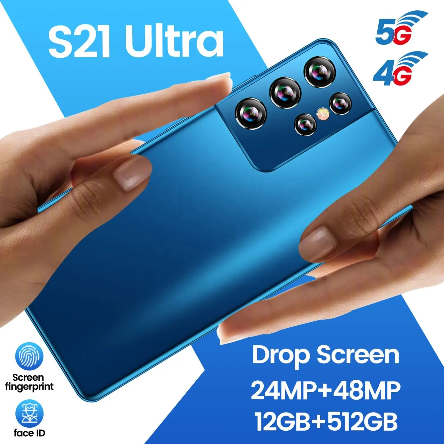Global Version Original S21 uItra 12+512GB Android Smartphones Support 4G 5G Network Super Endurance Mobile Phones