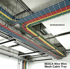 CUL NEMA VE1 Conforme, chemin de câbles industriel en treillis métallique, installation rapide, <span class=keywords><strong>acier</strong></span> inoxydable 304, galvanisé à chaud, capacité 200 kg, pour câblage électrique de bâtiment - Product Image 5