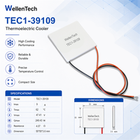 Cellule Peltier TEC1-39109 55x55x3.6 mm 249.43 W pour le contrôle de la température des chambres d'essai de batteries