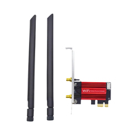 Carte PCIe WiFi 6E TISHRIC Intel AX210 Adaptateur Réseau Sans Fil Tri-Bande 2.4/5/6G Bluetooth 5.4 pour Ordinateur de Bureau Win 10/11