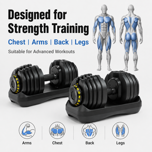 Hochbelastbare Verstellbare Kurzhantel 65LB <span class=keywords><strong>95LB</strong></span> 15-Stufen Krafttraining Kurzhantel-Set für Heimfitness und Fitness-Studios - Product Image 4